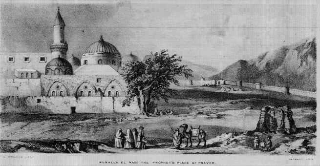 لوحة نادرة لرسم المسجد النبوي في عام 1857