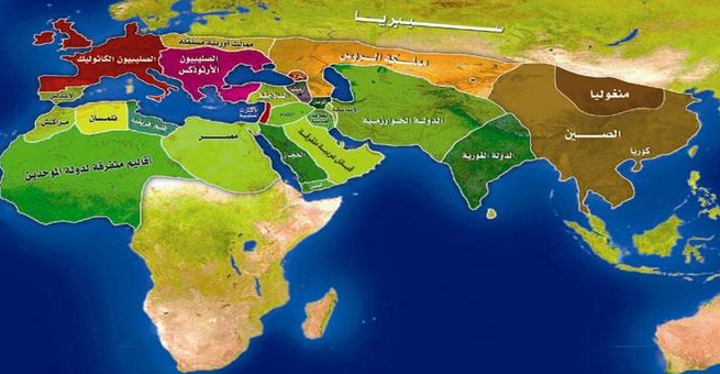 خريطة العالم الإسلامي وقت ظهور التتار